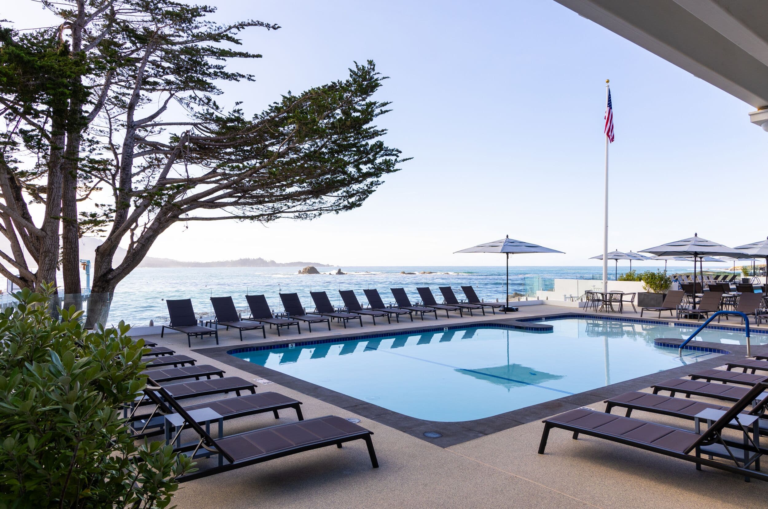 The Beach & Tennis Club pool area, Pebble Beach, CA