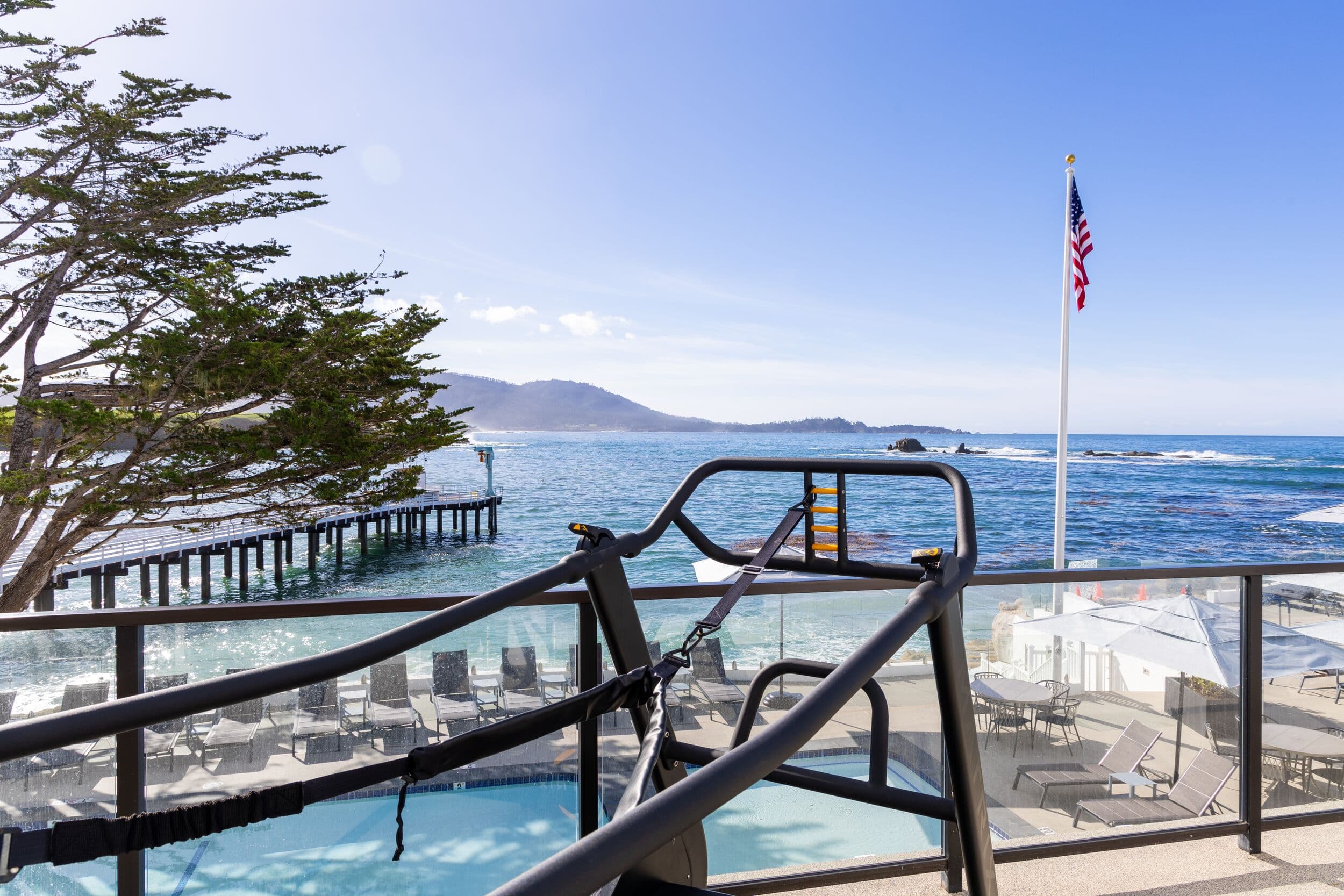 The Beach & Tennis Club pool with Pacific views, Pebble Beach, CA