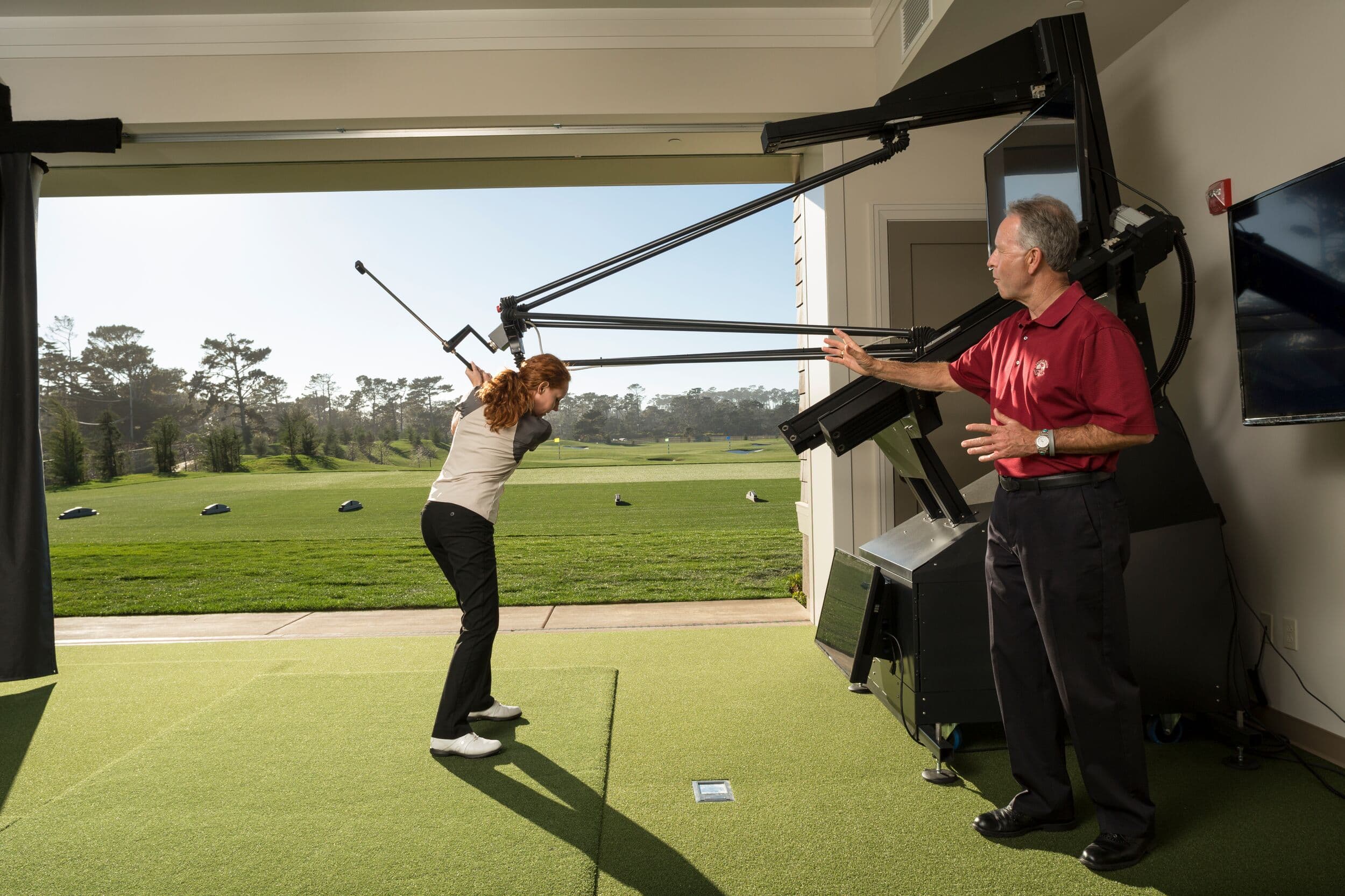 Robotic swing trainer at Pebble Beach Golf Academy™, Pebble Beach, CA