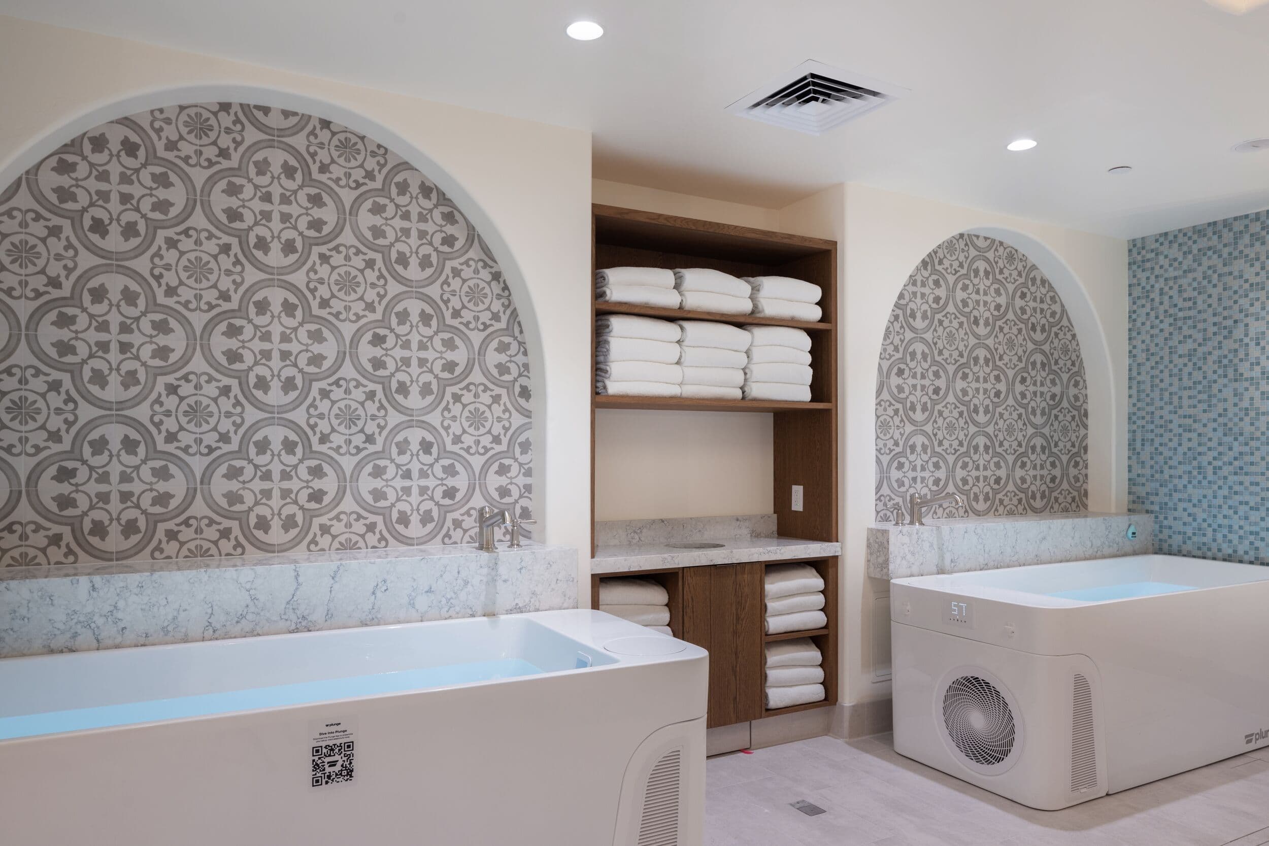 Cold plunge tubs at The Spa at Pebble Beach™, Pebble Beach, CA