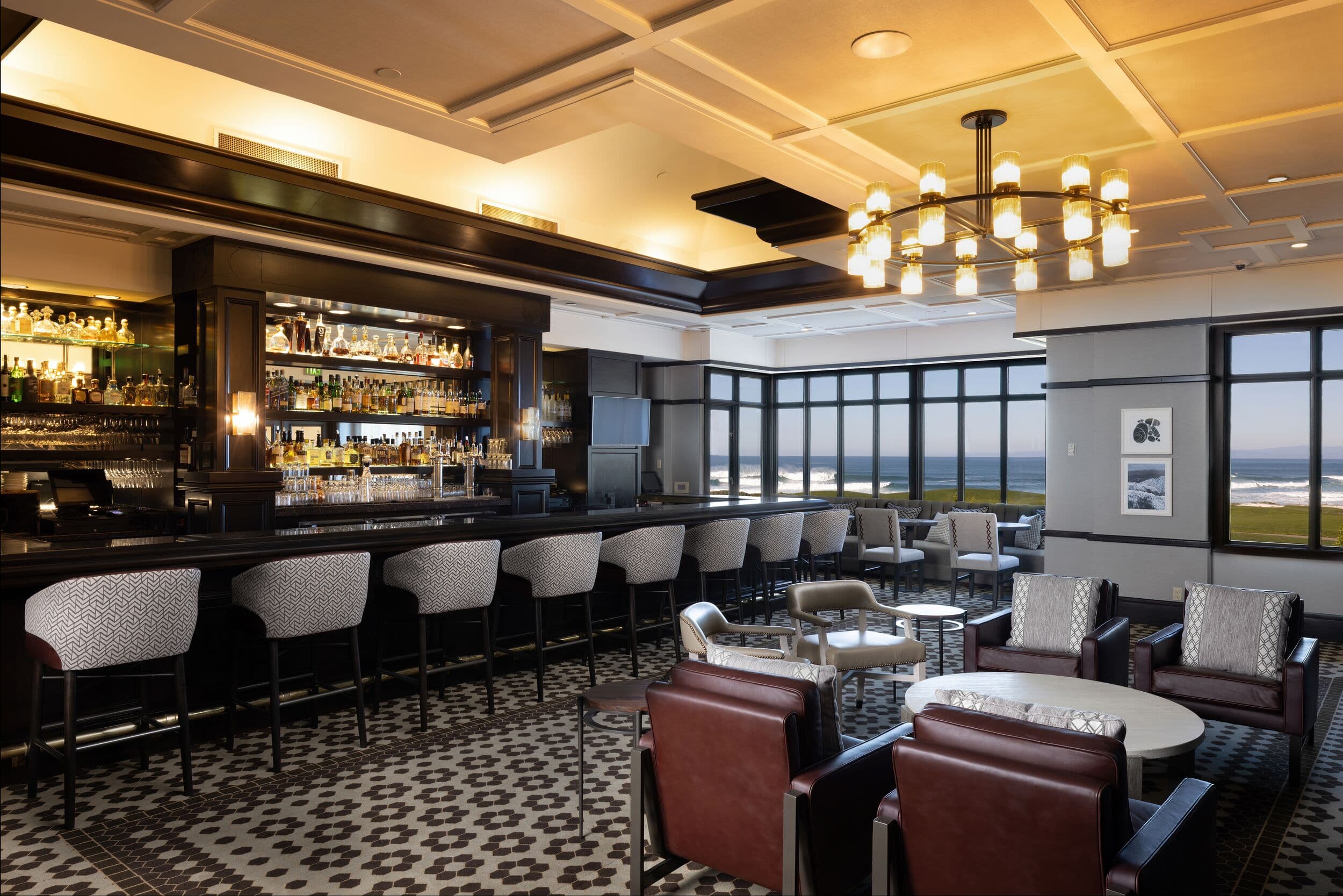 Traps restaurant interior, The Lodge at Pebble Beach™, Pebble Beach, CA